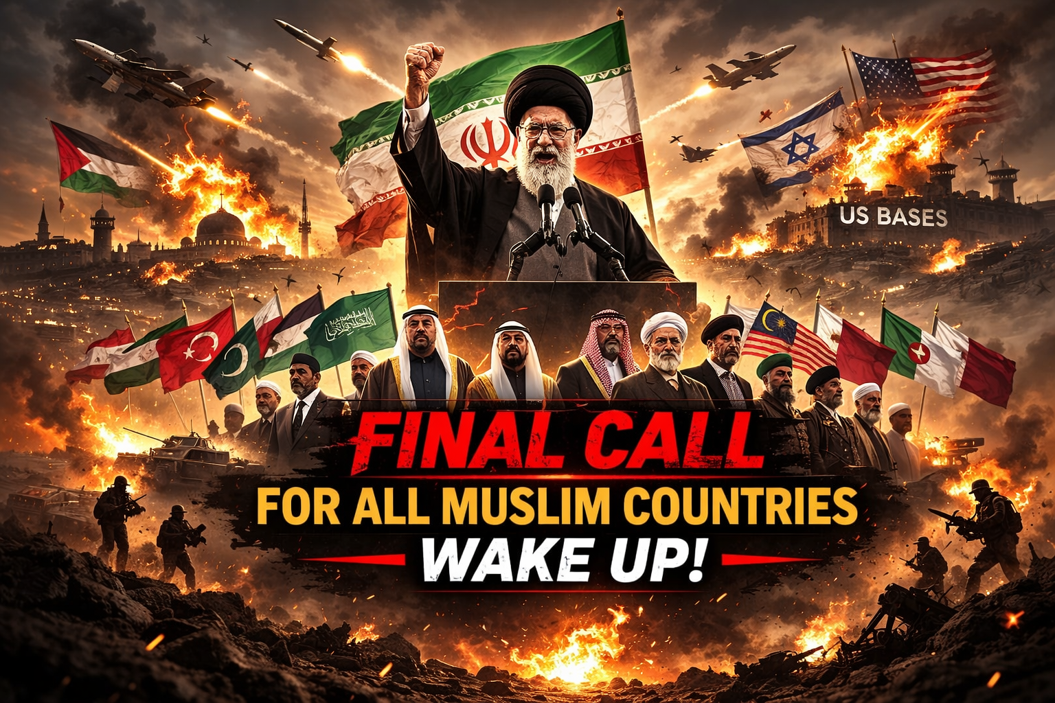 Final Call for All Muslim Countries, Wake Up!” — Message by Iranian Forces After Striking Israel & US Bases